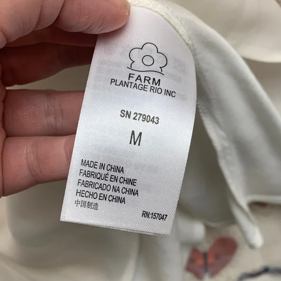 Farm Rio size medium dress semi sheer hearts puff sleeve pineapple mini party - Picture 9 of 12